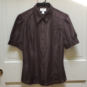 LOFT Brown Sparkly Blouse
